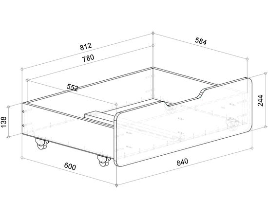 Детская кровать с ящиками Ridgimmi 6.1, КОД:RI009, images №12, magsale.ru
