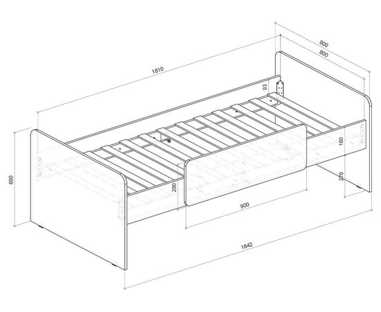 Детская кровать с выкатным спальным местом Ridgimmi 6.3, КОД:RI010, images №12, magsale.ru