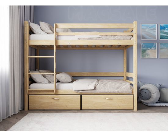 Двухъярусная кровать из массива сосны Фабиа, КОД:GM7131, images №6, magsale.ru