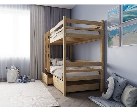 Двухъярусная кровать из массива сосны Фабиа, КОД:GM7131, images №7, magsale.ru