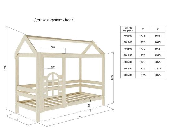 Детская кровать-домик из массива сосны Касл, КОД:GM7132, images №5, magsale.ru