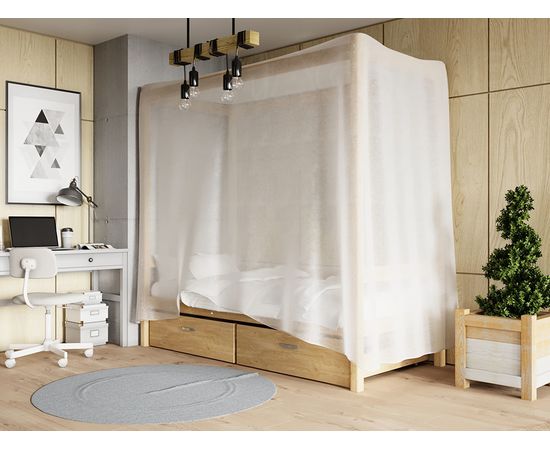 Детская кровать с балдахином Лео (массив сосны), КОД:GM7122, images №5, magsale.ru