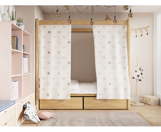 Детская кровать с балдахином Лео (массив сосны), КОД:GM7122, images №6, magsale.ru