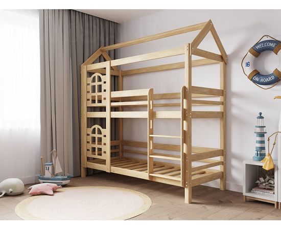 Двухъярусная кровать-домик из сосны Бэби-Люкс, КОД:GM7121, images №5, magsale.ru