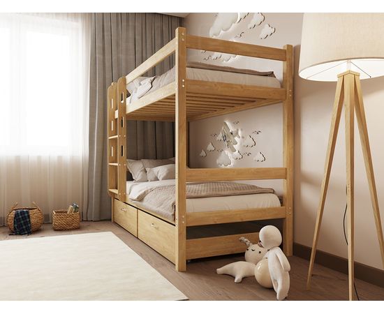 Двухъярусная кровать из массива сосны Мартина, КОД:GM7130, images №2, magsale.ru