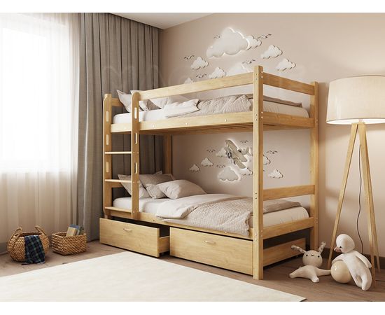 Двухъярусная кровать из массива сосны Мартина, КОД:GM7130, images №6, magsale.ru