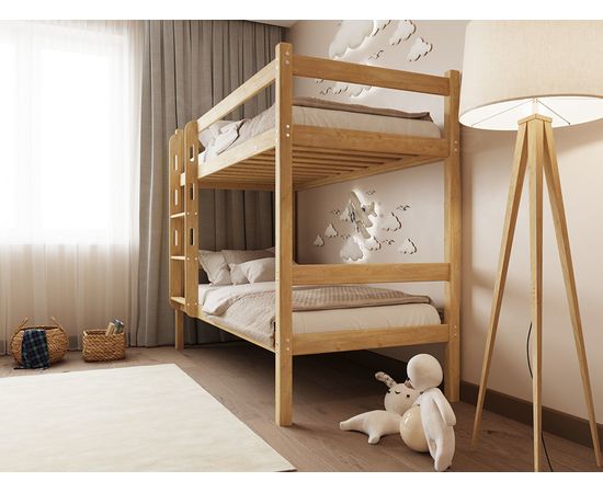 Двухъярусная кровать из массива сосны Мартина, КОД:GM7130, images №7, magsale.ru