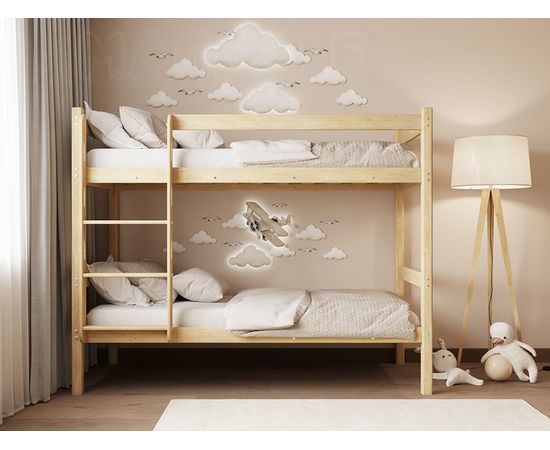 Двухъярусная кровать из массива сосны Мартина, КОД:GM7130, images №8, magsale.ru