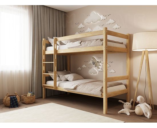 Двухъярусная кровать из массива сосны Мартина, КОД:GM7130, images №9, magsale.ru