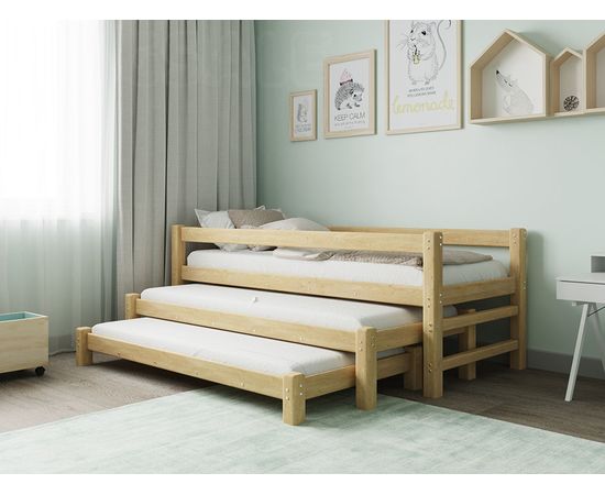 Раздвижная кровать 3-в-1 из массива сосны Виго, КОД:GM7134, images №4, magsale.ru