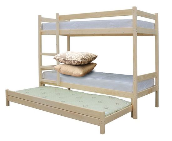 Трехъярусная кровать из массива 3 в 1 Троя-3, КОД:GM3460, images №1, magsale.ru