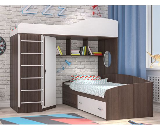 Двухъярусная кровать Кадет-2 с металлической лестницей, КОД:ЯКД21, images №2, magsale.ru