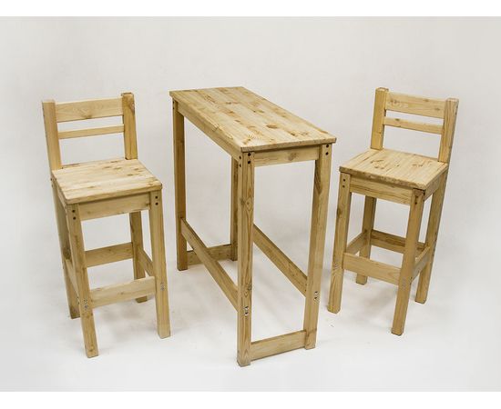 Барная группа из массива сосны (2 высоких стула), КОД:GM3513B, images №1, magsale.ru