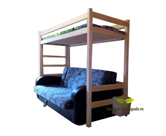 Детская кровать-чердак из массива сосны L-1, КОД:GM3488, images №6, magsale.ru