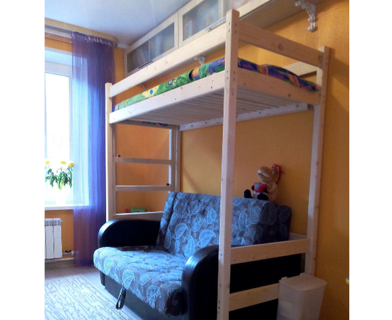 Детская кровать-чердак из массива сосны L-1, КОД:GM3488, images №5, magsale.ru