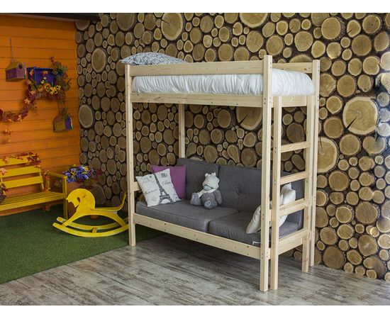 Детская кровать-чердак с диваном Лондон, КОД:GM3475, images №2, magsale.ru