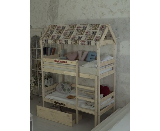 Двухъярусная кровать из массива сосны Бэби-Хаус, КОД:GM3479, images №6, magsale.ru