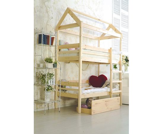 Двухъярусная кровать из массива сосны Бэби-Хаус, КОД:GM3479, images №7, magsale.ru