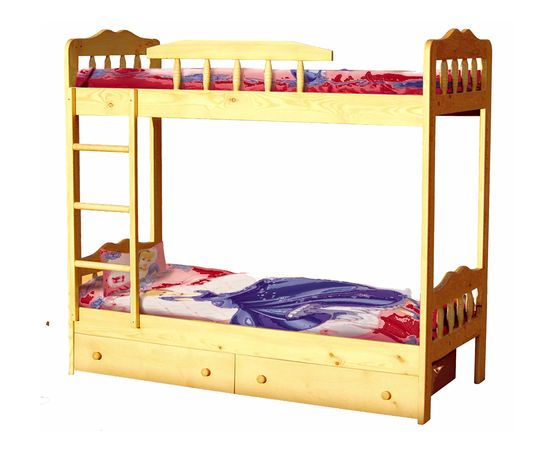 Двухъярусная кровать из массива сосны Милена, КОД:VMK319, images №1, magsale.ru
