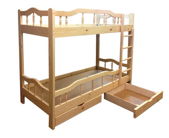 Двухъярусная кровать из массива сосны Джерри, КОД:VMK309, images №1, magsale.ru