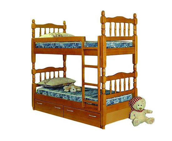 Двухъярусная кровать из массива сосны Точеная №2, КОД:VMK279, images №1, magsale.ru