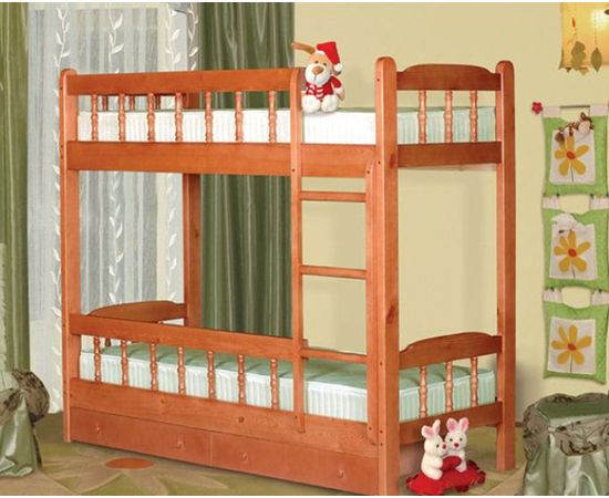 Двухъярусная кровать из массива сосны А2 Алиса, КОД:VMK258, images №2, magsale.ru