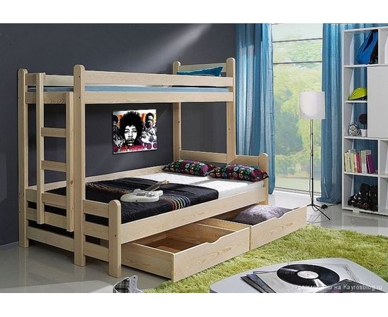 Двухъярусная кровать из массива сосны Бриджит, КОД:VMK194, images №2, magsale.ru