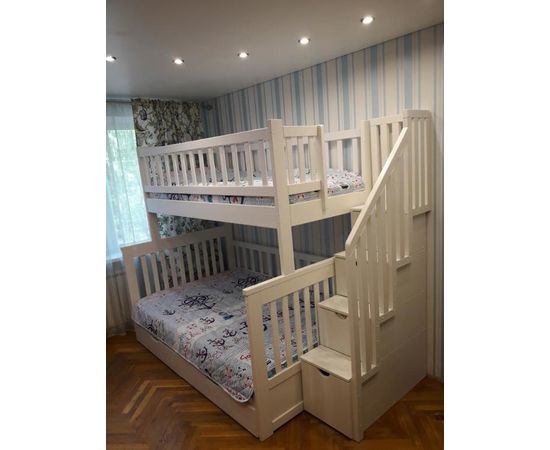 Двухъярусная кровать из сосны Артек ЛЮКС с передним бортиком, КОД:VMK178, images №3, magsale.ru Двухъярусная кровать из сосны Артек ЛЮКС с передним бортиком, КОД:VMK178, images №3, magsale.ru