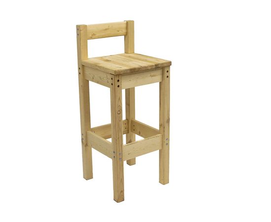 Барный стул из массива сосны с высокой спинкой, КОД:GM3513, images №3, magsale.ru