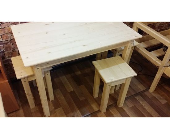 Обеденная группа из массива сосны (стол и 4 табурета), КОД:GM3510G, images №2, magsale.ru