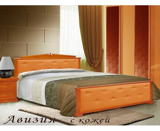 Кровать из массива Авизия в коже, КОД:VMK118, images №2, magsale.ru
