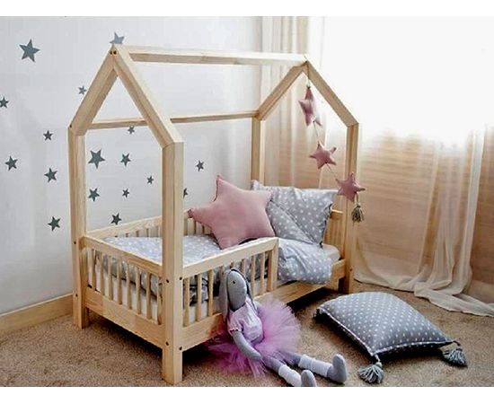Детская кровать домик из массива сосны Мауси, КОД:VTS3162, images №1, magsale.ru