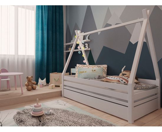 Детская кровать домик из массива Вигвам-2, КОД:VTS3167, images №2, magsale.ru