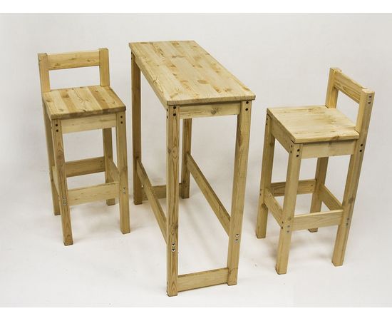 Барный стул из массива сосны с низкой спинкой, КОД:GM3512, images №2, magsale.ru