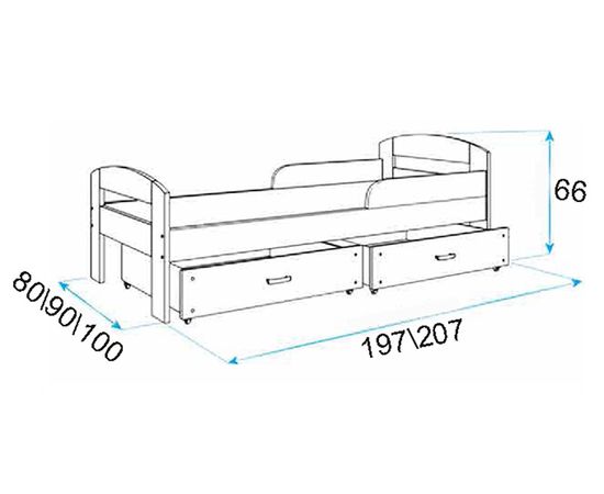 Детская кровать из массива сосны Сона, КОД:VTS3141, images №6, magsale.ru