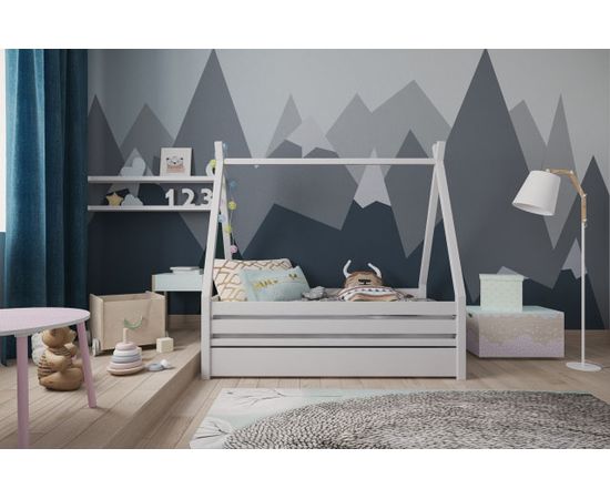 Детская кровать домик из массива Вигвам-2, КОД:VTS3167, images №1, magsale.ru