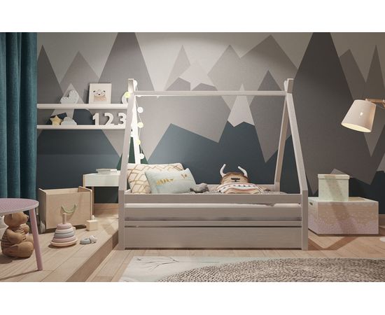 Детская кровать домик из массива Вигвам-2, КОД:VTS3167, images №3, magsale.ru