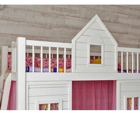 Двухъярусная кровать домик из сосны Замок Люкс, КОД:VTS3165, images №3, magsale.ru