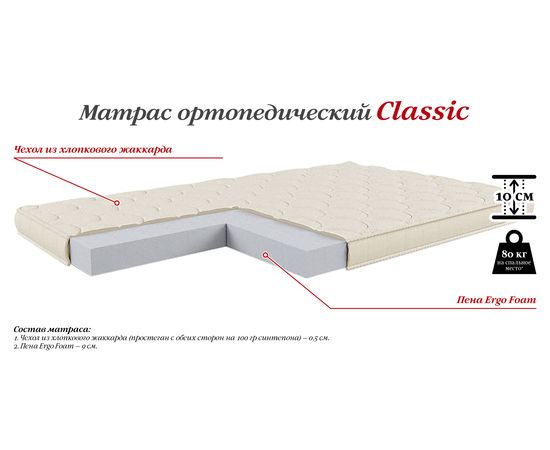 Беспружинный матрас Classic, КОД:4s-M/cl, images №1, magsale.ru