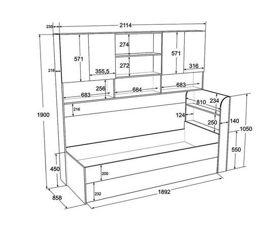 Раздвижная кровать Golden Kids 8, КОД:4S-GК08, images №3, magsale.ru