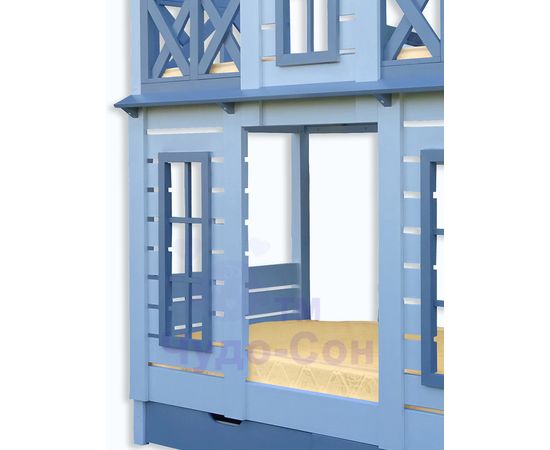 Двухъярусная кровать домик из сосны Терем Люкс с лестницей, КОД:33006, images №2, magsale.ru Двухъярусная кровать домик из сосны Терем Люкс с лестницей, КОД:33006, images №2, magsale.ru