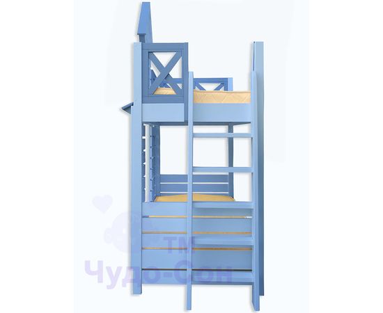 Двухъярусная кровать домик из массива Терем Люкс, КОД:33010, images №7, magsale.ru