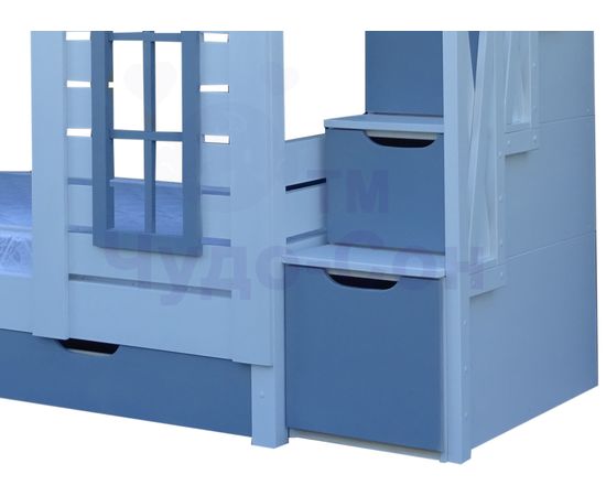 Двухъярусная кровать домик из сосны Терем Люкс с лестницей, КОД:33006, images №7, magsale.ru Двухъярусная кровать домик из сосны Терем Люкс с лестницей, КОД:33006, images №7, magsale.ru