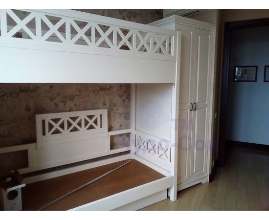Двухъярусная кровать из массива сосны Прованс-1 (лестница Артек), КОД:VTS3106, изображение №8, magsale.ru