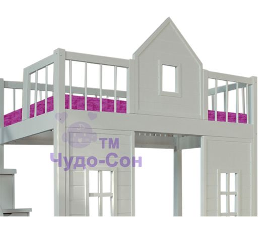Двухъярусная кровать домик из сосны Замок Люкс, КОД:VTS3165, images №4, magsale.ru