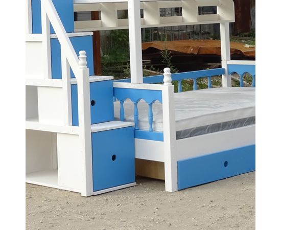 Двухъярусная кровать из сосны с полкой Аврора, КОД:33414, images №3, magsale.ru