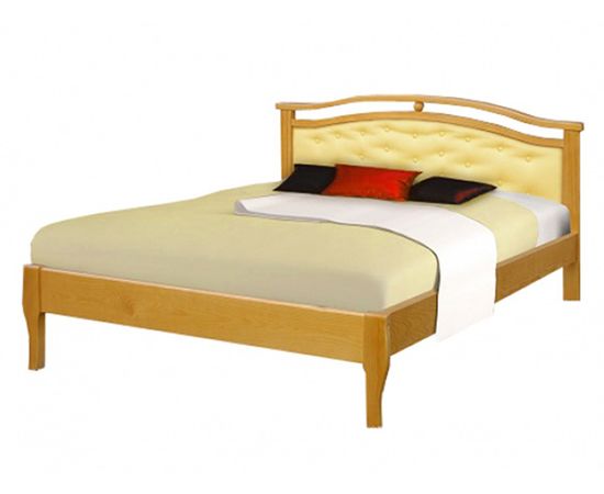 Кровать из массива дерева Ария в коже, КОД:VMK119, images №1, magsale.ru