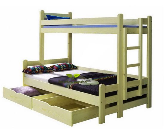 Двухъярусная кровать из массива сосны Бриджит, КОД:VMK194, images №1, magsale.ru