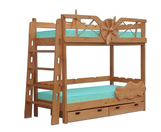 Двухъярусная кровать из массива дерева Полет, КОД:VMK305, images №1, magsale.ru Двухъярусная кровать из массива дерева Полет, КОД:VMK305, images №1, magsale.ru