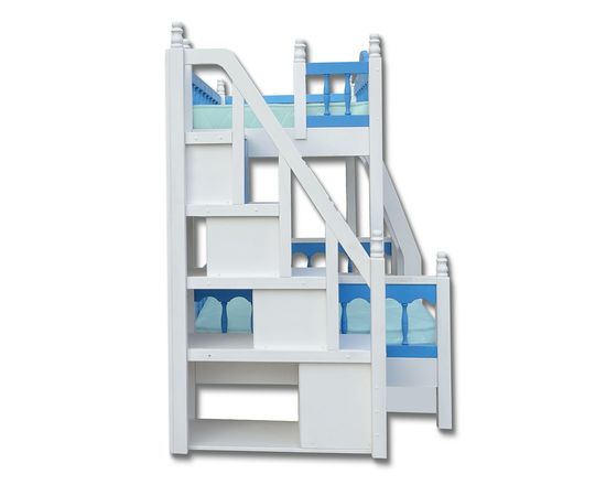 Двухъярусная кровать из сосны с полкой Аврора, КОД:33414, images №2, magsale.ru